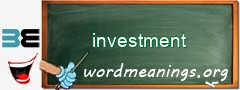 WordMeaning blackboard for investment